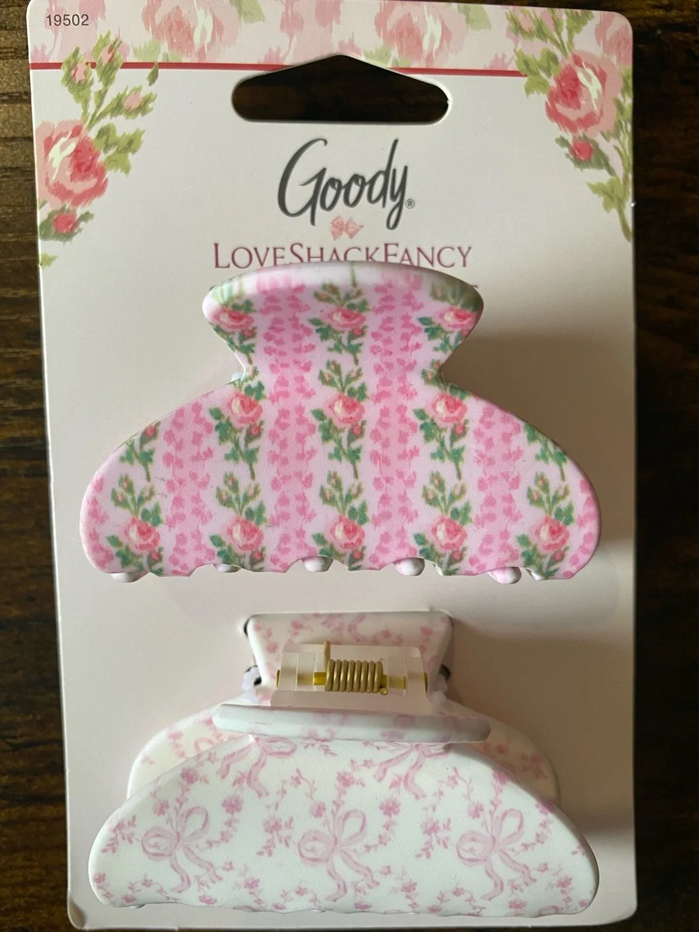 LoveShackFancy x Goody x Target - 2 Pink & White Floral Hair Claw Clips
